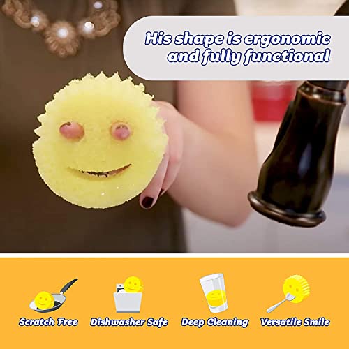 Scrub Daddy Sponge - Lemon Fresh Scent - Scratch-Free Multipurpose Dish Sponge - BPA Free & Made with Polymer Foam - Stain & Odor Resistant Kitchen Sponge (1 Count)