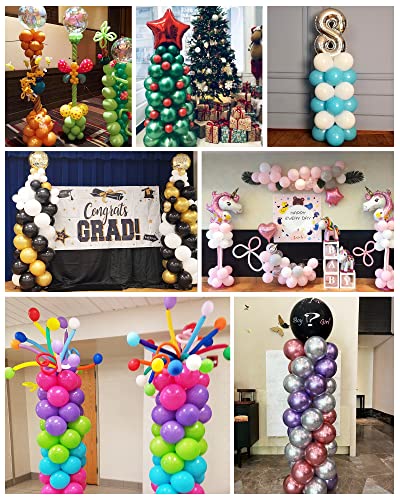 YALLOVE Balloon Column Stand Set of 2, 7 Feet Height Adjustable Balloon Tower Pillar with Reusable Metal Telescopic Design for Birthday, Wedding, Baby Shower, Graduation Party Decoration