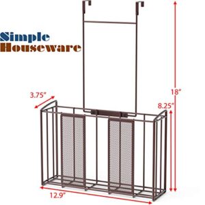 SimpleHouseware Over Cabinet Door Organizer, Mesh Bronze