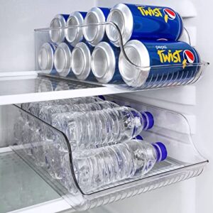 Refrigerator Organizer Bins, Set Of 6 Clear Fridge Organizers, Stackable Fridge Organizer Bins, Soda Can Organizer for Refrigerator, Water Bottle Organizer, Pantry Organizers for Freezer and Kitchen