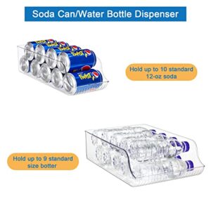 Refrigerator Organizer Bins, Set Of 6 Clear Fridge Organizers, Stackable Fridge Organizer Bins, Soda Can Organizer for Refrigerator, Water Bottle Organizer, Pantry Organizers for Freezer and Kitchen