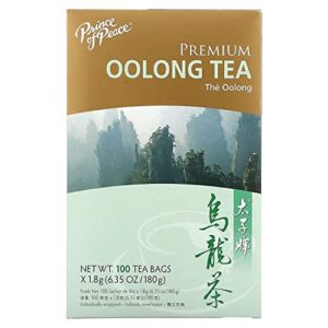 prince of peace organic oolong tea, 100 tea bags – 100% organic black tea – unsweetened black tea – lower caffeine alternative to coffee – herbal health benefits
