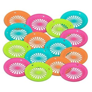 1 Dozen of Reusable Plastic Holders for 9" Paper Plates Bright Colors