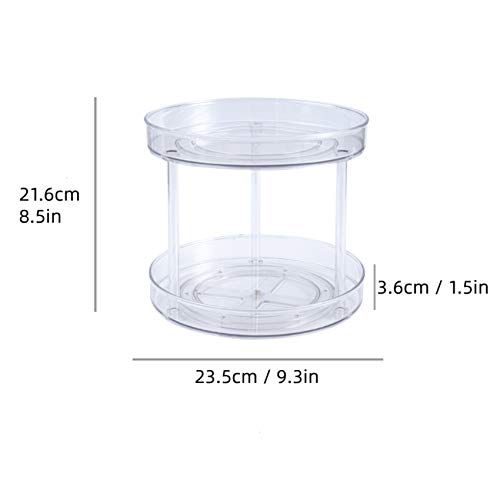 2 Pack Lazy Susan Organizer, Lazy Susan Turntable for Cabinet, PlasticTurntable Organizer Rotating Spice Rack - for Kitchen, Pantry, Bathroom, Fridge,Table, Countertop