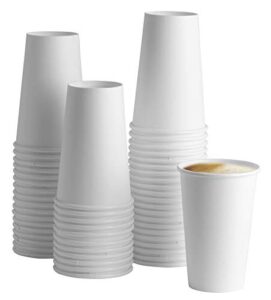 [100 pack] 16 oz. white paper hot cups – coffee cups