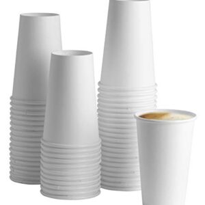 [100 Pack] 16 oz. White Paper Hot Cups - Coffee Cups