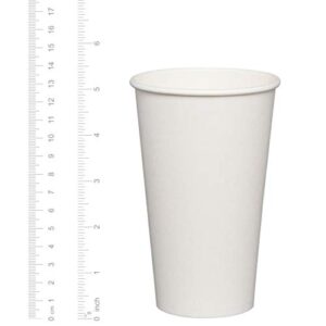 [100 Pack] 16 oz. White Paper Hot Cups - Coffee Cups