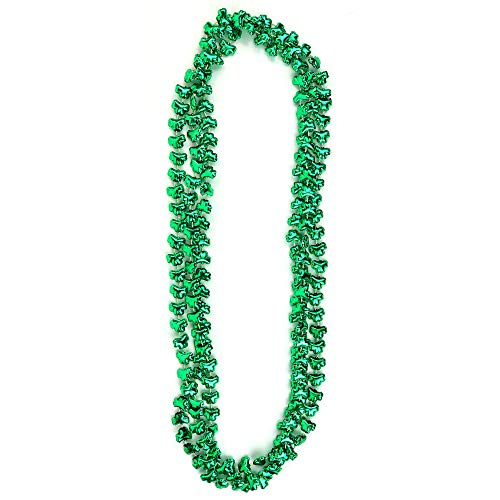 Skeleteen Green Shamrock Beads Necklaces - St Patricks Day Irish Clover Bead Necklace Party Favors Pack - 1 Dozen