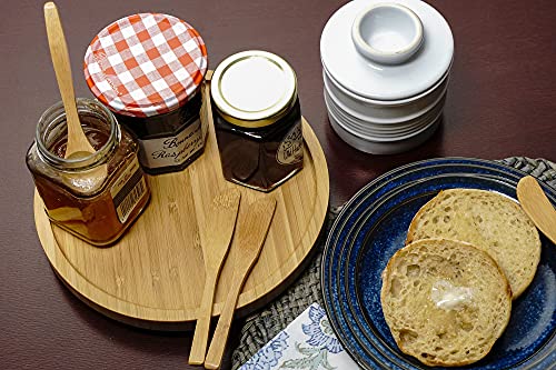 RSVP International Tool Crock Turntable Lazy Susan, Bamboo, 8.25" | Handy in Cabinets or on Counters | Rotating Base with Sturdy Lip | Organize Spices & Small Bottles