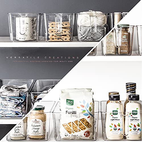 BINO l Plastic Storage Bins l THE HOLDER COLLECTION l 2-Pack, Large Multi-Use Clear Containers for Organizing with Built-in Handles l Pantry Organization & Storage l Kitchen Organizer l Storage Bins