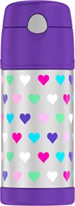 thermos funtainer 12 ounce bottle, purple hearts