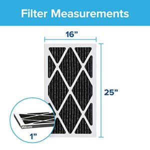 Filtrete 16x25x1, AC Furnace Air Filter, MPR 1200, Allergen Defense Odor Reduction, 2-Pack (exact dimensions 15.69 x 24.69 x 0.81)