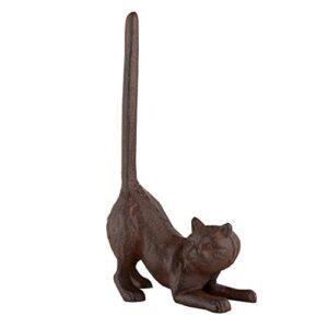 47th & main cast iron paper towel holder, 9.5-inches tall, cat