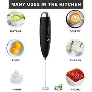 Milk Frother, Hand Mixer, Frother for Coffee, Anteday Battery Operated (Not Included) Electric Mini Matcha Whisk Hand Coffee Frother Electric Drink Stirrer for Lattes, Cappuccino, Hot ChocolateHe