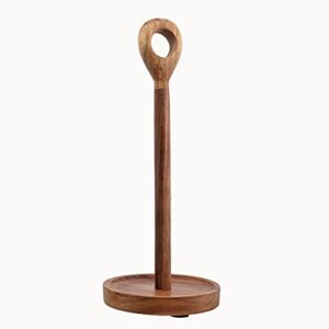 acacia wood paper towel holder with base