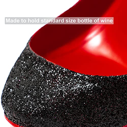 KitchInnovations High Heel Wine Bottle Holder - Four Attactive Style Variations Available (Black)