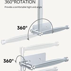 𝙉𝙤.𝟭 VICSEED Adjustable Paper Towel Holder Under Cabinet [One Hand Tear Off] Paper Towel Holder Wall Mount [Versatile Rotatable] Paper Roll Holder for Kitchen Bathroom Toilet RVs (Adhesive, Screw)