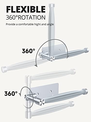 𝙉𝙤.𝟭 VICSEED Adjustable Paper Towel Holder Under Cabinet [One Hand Tear Off] Paper Towel Holder Wall Mount [Versatile Rotatable] Paper Roll Holder for Kitchen Bathroom Toilet RVs (Adhesive, Screw)