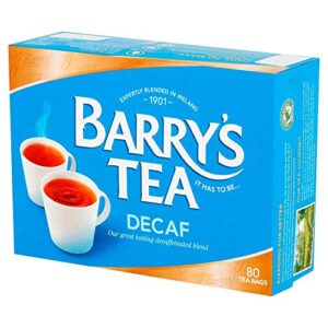 barry’s tea bags, decaffeinated, 80 count