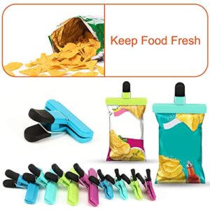 TACGEA Chip Clips, 8 Pack Food Clips, Bag Clips for Food Storage with Air Tight Seal Grip (4 Large and 4 Small)