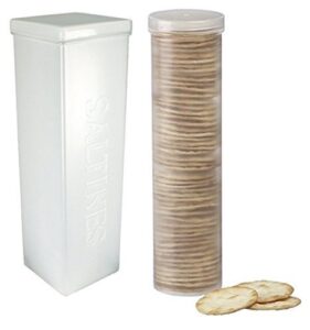 home-x set of 2 – saltine cracker sleeve storage container/cookie stay fresh keeper, 1 round and 1 square