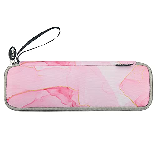 Cosmos Reusable Portable Travel Tableware Carrying Bag Storage Case Cutlery Flatware Organziers for Straw Spoon Fork Chopsticks Utensil Holder (Marble Pink Pattern)