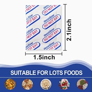 auhanth 100 Packs 300CC Oxygen Absorbers (10 Packs of 10),Food Grade Oxygen Absorbers for Long Term Food Storage with Oxygen Indicator in Vacuum Bag,Applicable to Mason Jars, Vacuum Storage Bags