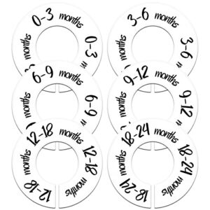 pro goleem baby closet dividers unisex baby closet organizer for nursery baby clothes size age dividers fits 1.5″ rod 6 pcs