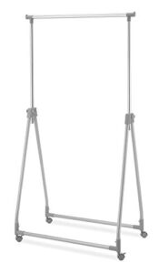 whitmor foldable garment rack – rolling clothes hanger – adjustable height