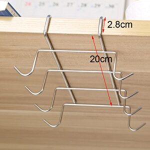 Fashionclubs Stainless Steel 8 Hook Under Shelf Mugs Cups Wine Glasses Storage Hanging Drying Holder Rack