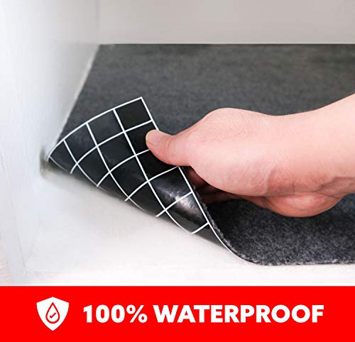 GridMat® Premium Thick Under The Sink Mat Cabinet Liner, Precision Custom Fit With Exclusive GridMat® Cutting System, Waterproof, Ultimate Absorption, Kitchen/Bathroom/Laundry (Charcoal, 24x34 Inches)