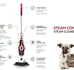 Hoover Complete Pet Steam Mop with Removable Handheld Steamer, Cleaner for Tile and Hardwood Floors, WH21000, White 11 IN x 8.75 IN x 25 IN