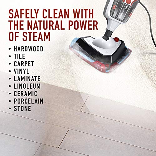 Hoover Complete Pet Steam Mop with Removable Handheld Steamer, Cleaner for Tile and Hardwood Floors, WH21000, White 11 IN x 8.75 IN x 25 IN