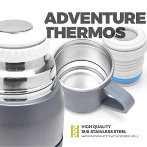 BALIBETOV Camping Thermos for Mate - Vacuum Insulated With Double Stainless Steel Wall- A Mate Thermos Specially Designed as Mate Argentino Kit that includes Bombilla and Mate Cup (Gray)