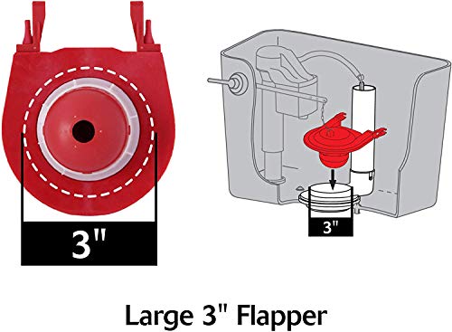 Korky 3060BP Universal Toilet Flapper Replaces Most Large 3-Inch Flappers - Long Lasting Rubber - Easy to Install - Made in USA