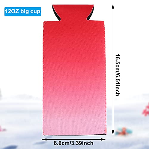 18 Pieces Slim Can Cooler Drink Sleeves Holder Insulated Neoprene Can Sleeves Neoprene Slim Beer Can Sleeves Tall Coffee Cup Sleeve Insulated Sleeves Reusable Cup Cover (12 oz, Gradient)