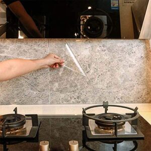 kitchen backsplash wall protector transparent kitchen oil proof sticker self-adhesive film removable paper for cupboard household 15.7in×118in