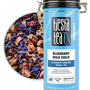 Tiesta Tea - Blueberry Wild Child, Loose Leaf Blueberry Hibiscus Herbal Tea, Non-Caffeinated, Hot & Iced Tea, 5.5 oz Tin - 50 Cups, Natural Flavors, Herbal Tea Loose Leaf Blend