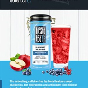 Tiesta Tea - Blueberry Wild Child, Loose Leaf Blueberry Hibiscus Herbal Tea, Non-Caffeinated, Hot & Iced Tea, 5.5 oz Tin - 50 Cups, Natural Flavors, Herbal Tea Loose Leaf Blend