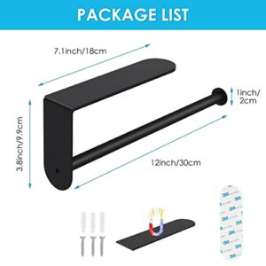 Magnetic Paper Towel Holder - Multifunctional Towel Bars with Magnetic Backing - Sticks to Any Ferrous Surface - Black Paper Towel Rack for Kitchen, Work Benches, Refrigerator, Grill, Fridges, Garage