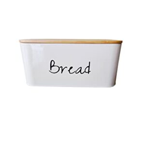 Farmhouse Essentials High Quality Metal Bread Box, Vintage Design, Kitchen Countertop Bread Storage Bamboo Cutting Board/Lid