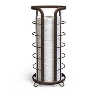 BROOKSTONE, Bronze Toilet Paper Holder, Freestanding Bathroom Tissue Organizer, Minimalistic Storage Solution, Modern & Stylish Design [Holds MEGA Rolls]