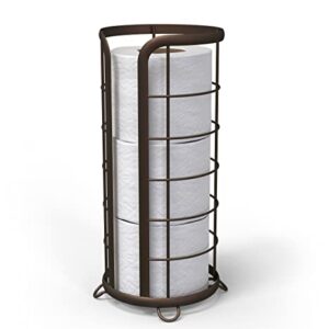 BROOKSTONE, Bronze Toilet Paper Holder, Freestanding Bathroom Tissue Organizer, Minimalistic Storage Solution, Modern & Stylish Design [Holds MEGA Rolls]