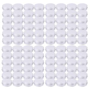 tosnail 96 pack of 0.5 oz mini round tins with screw lids aluminum empty tins metal storage tin jars spice containers travel tin cans