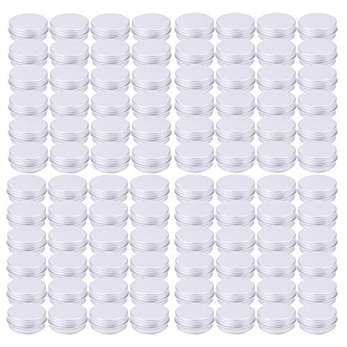 Tosnail 96 Pack of 0.5 oz Mini Round Tins with Screw Lids Aluminum Empty Tins Metal Storage Tin Jars Spice Containers Travel Tin Cans