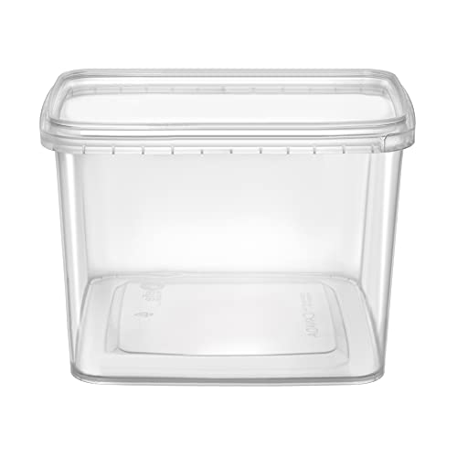 48-oz. Square Clear Deli Containers with Lids | Stackable, Tamper-Proof BPA-Free Food Storage Containers | Recyclable Space Saver Airtight Container for Kitchen Storage, Meal Prep, Take Out | 20 Pack