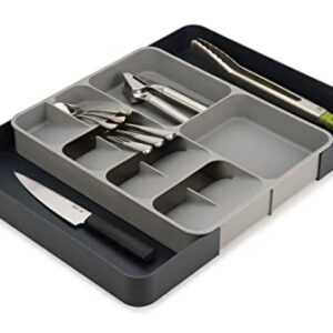 Joseph Joseph DrawerStore Kitchen Drawer Organizer Tray for Cutlery Utensils and Gadgets, Expandable, Gray