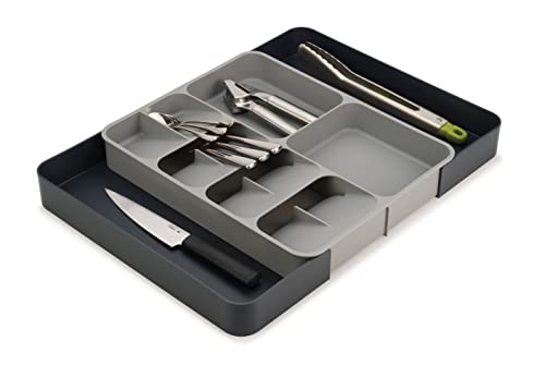 Joseph Joseph DrawerStore Kitchen Drawer Organizer Tray for Cutlery Utensils and Gadgets, Expandable, Gray