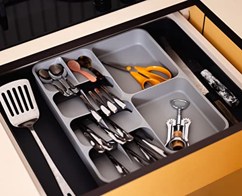 Joseph Joseph DrawerStore Kitchen Drawer Organizer Tray for Cutlery Utensils and Gadgets, Expandable, Gray