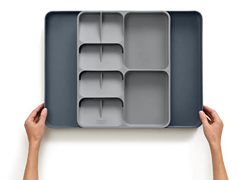 Joseph Joseph DrawerStore Kitchen Drawer Organizer Tray for Cutlery Utensils and Gadgets, Expandable, Gray